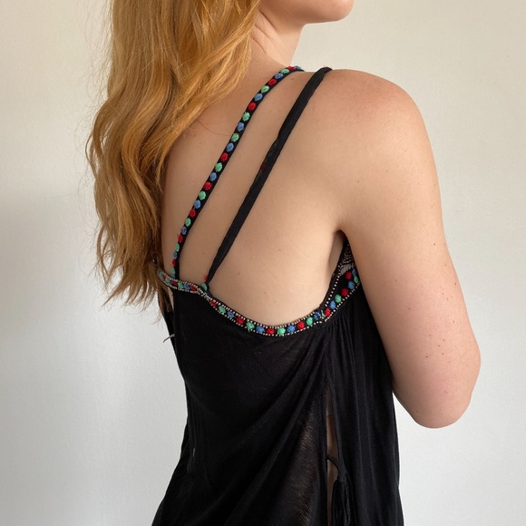Free People Beaded Embroidered Tank Top Small - Picture 6 of 6